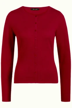 King Louie Vesten|Cardi Roundneck Cocoon Icon Red