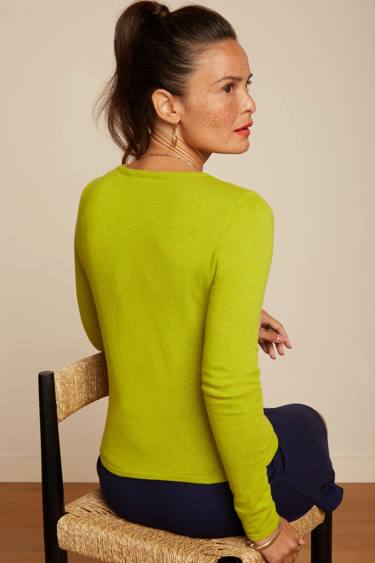 King Louie Vesten|Cardi Roundneck Cocoon Citronelle Yellow