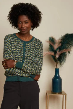 King Louie Vesten|Cardi Roundneck Darling Pine Green