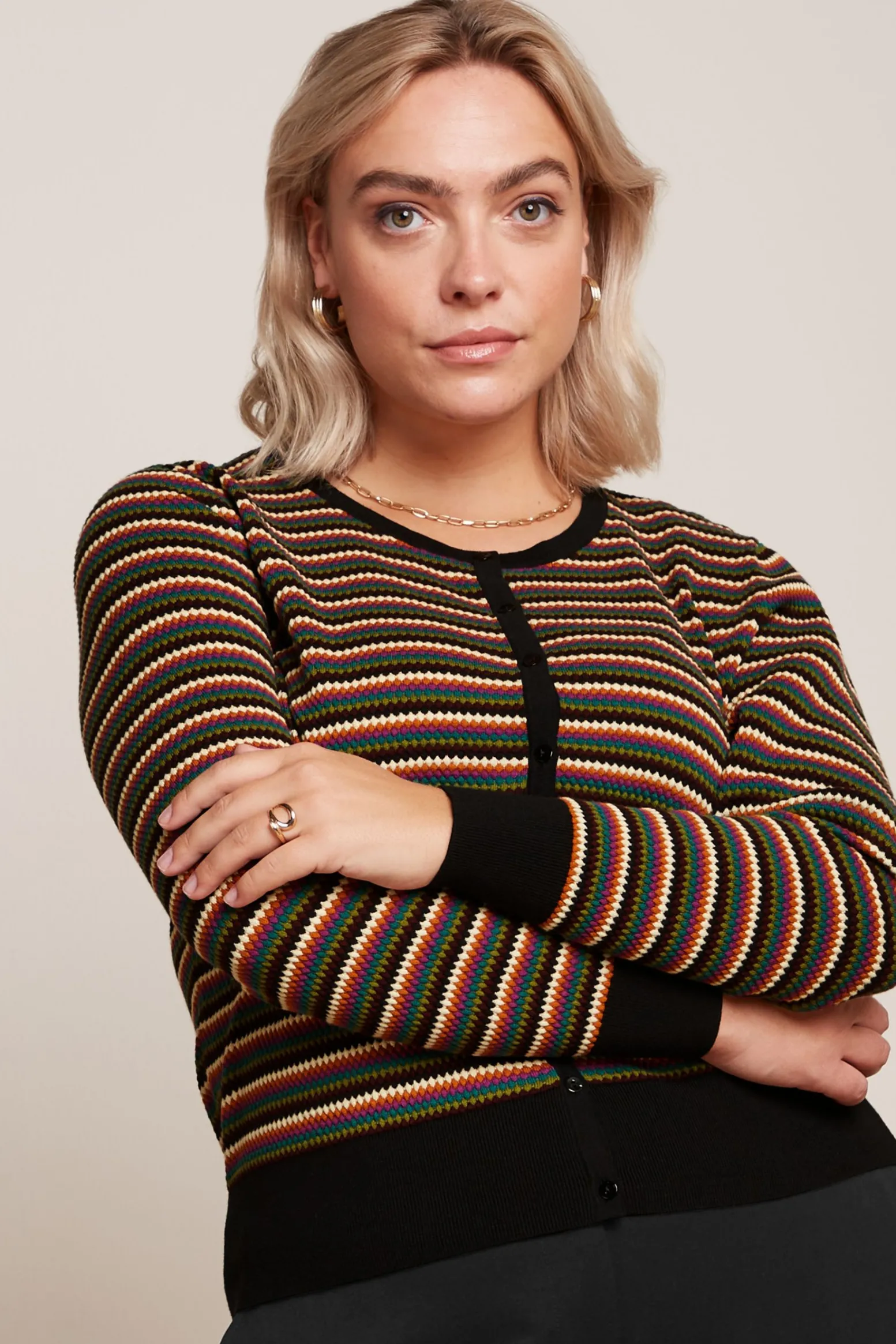 King Louie Vesten|Cardi Roundneck Gilmour Black