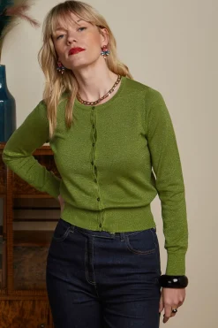 King Louie Vesten|Cardi Roundneck Lapis Woodbine Green