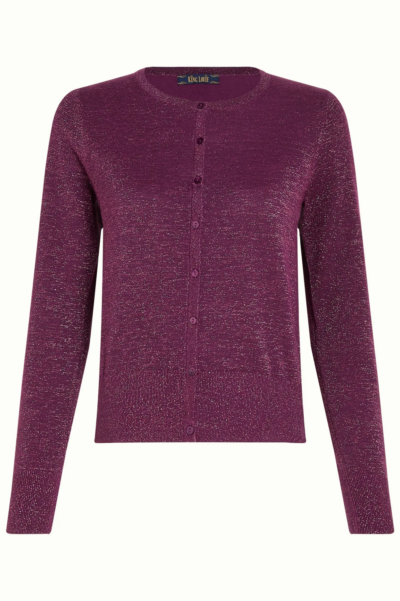 King Louie Vesten|Cardi Roundneck Lapis Caspia Purple