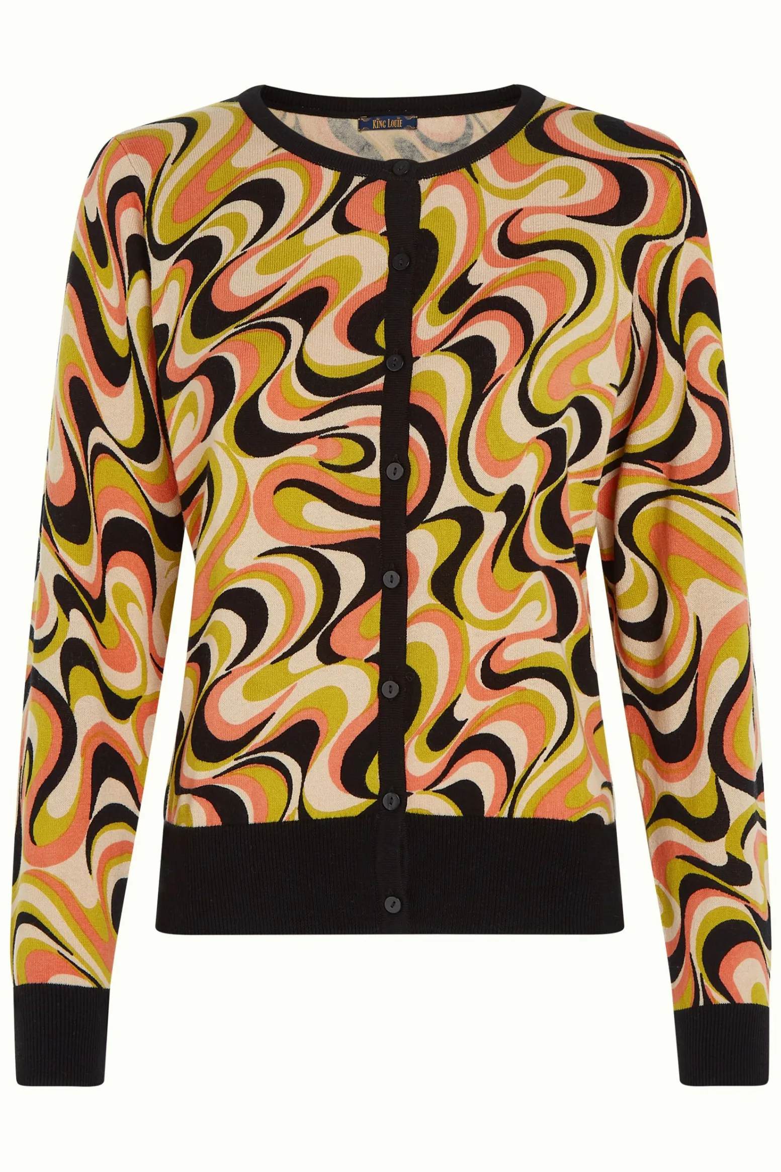 King Louie Vesten|Cardi Roundneck Manic Spring Yellow