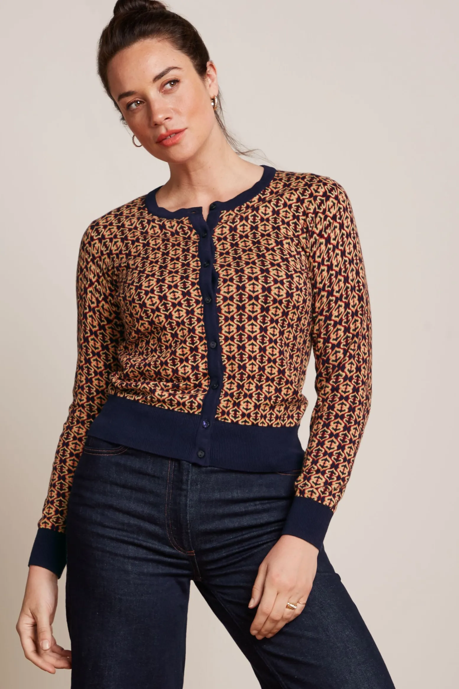King Louie Vesten|Cardi Roundneck Ripley Evening Blue