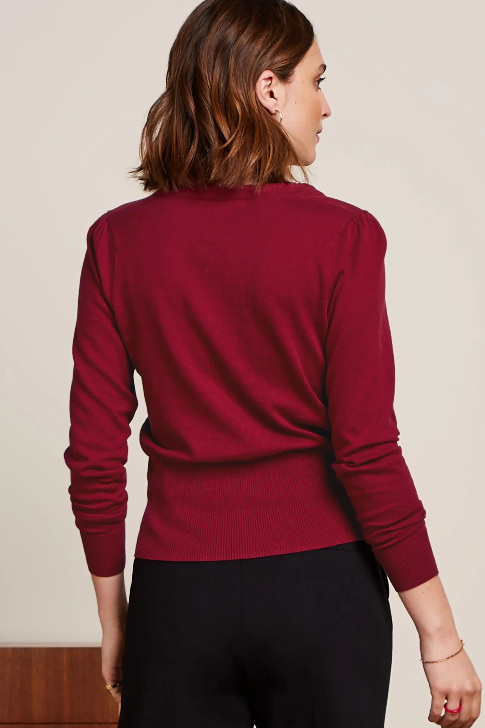 King Louie Vesten|Cardi V Cocoon Beaujolais Red