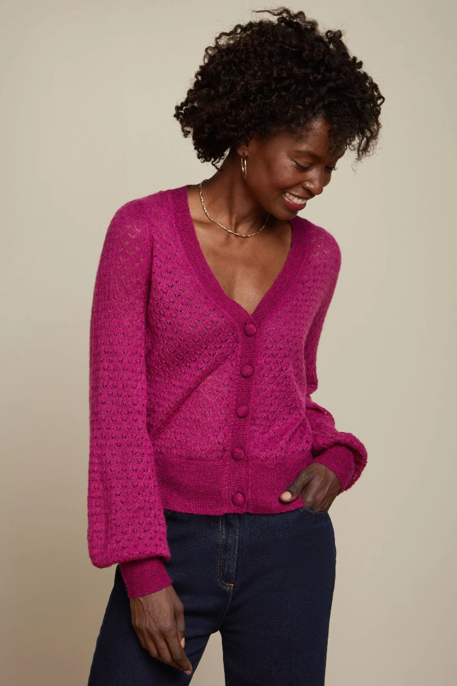 King Louie Vesten|Cardi V Deco Vivid Purple