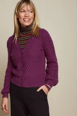 King Louie Vesten|Cardi V Farfalle Caspia Purple