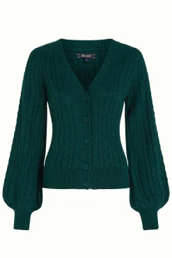 King Louie Vesten|Cardi V Farfalle Pine Green