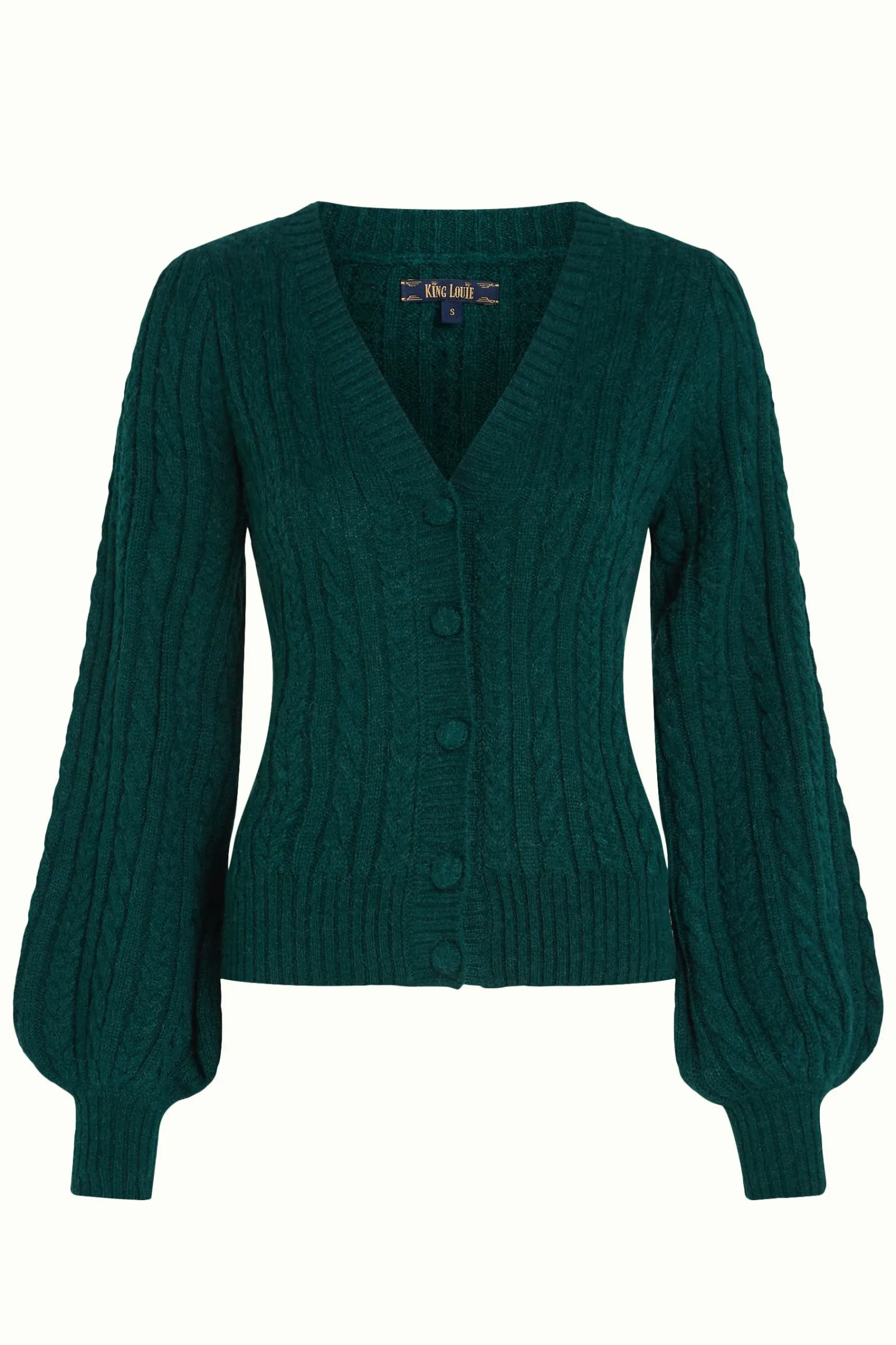King Louie Vesten|Cardi V Farfalle Pine Green