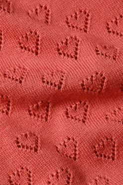 King Louie Vesten|Cardi V Heart Ajour Tweed Orange
