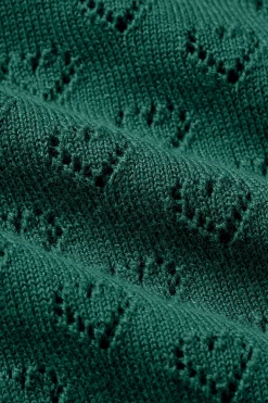 King Louie Vesten|Cardi V Heart Ajour BCI Peacock Green