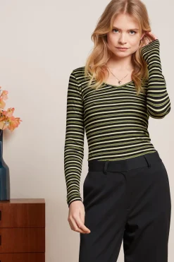 King Louie Tops & Shirts|Carice V Top Pimm Stripe Woodbine Green