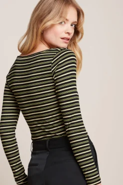 King Louie Tops & Shirts|Carice V Top Pimm Stripe Woodbine Green