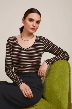 King Louie Tops & Shirts|Carice V Top Pimm Stripe Cabernet Red