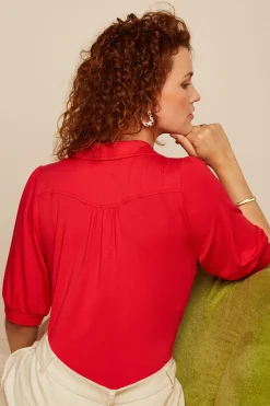 King Louie Blouses|Carina Blouse Ecovero Light Fiery Red