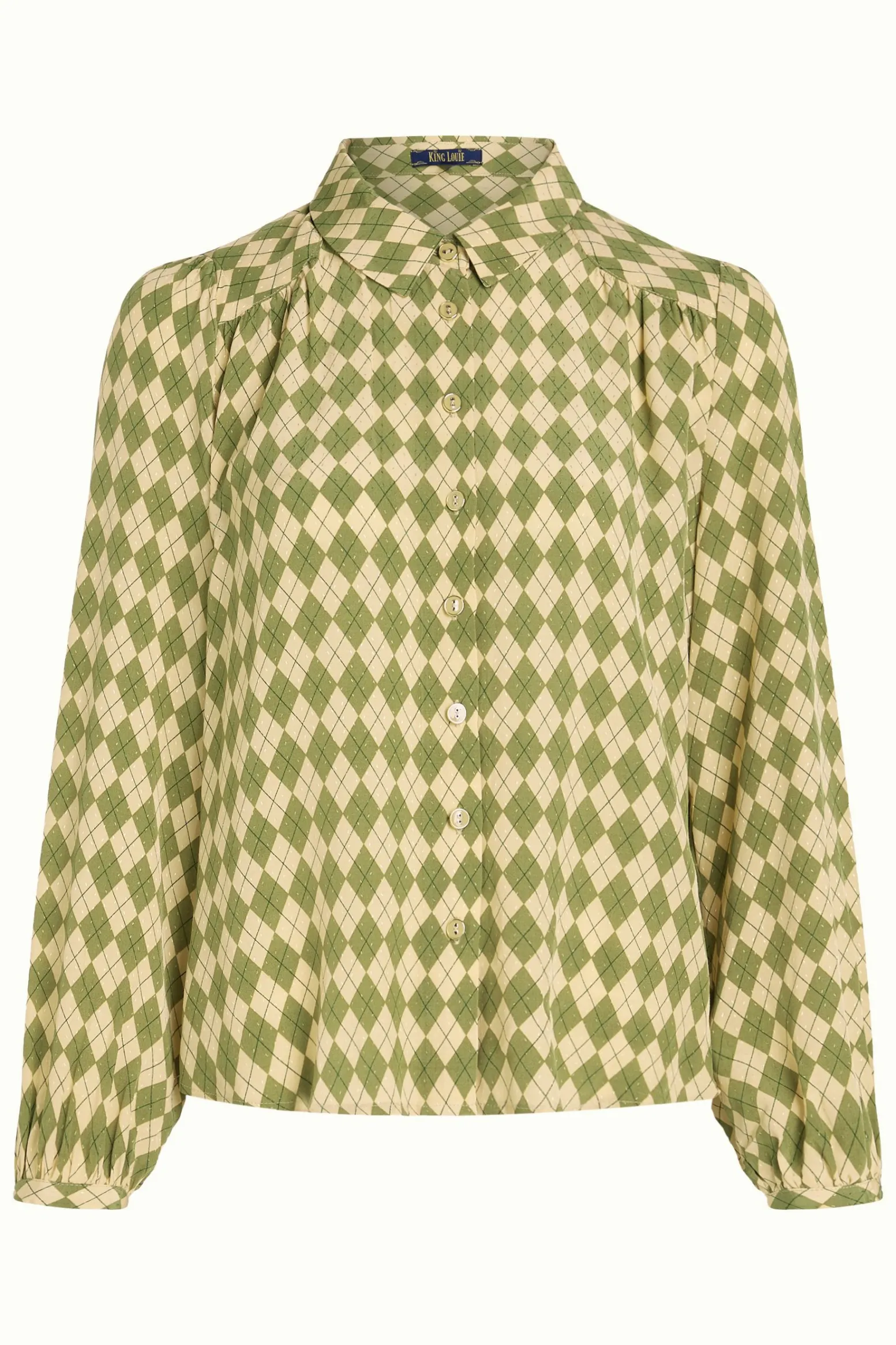 King Louie Blouses|Carina Blouse Farrow Guacemole