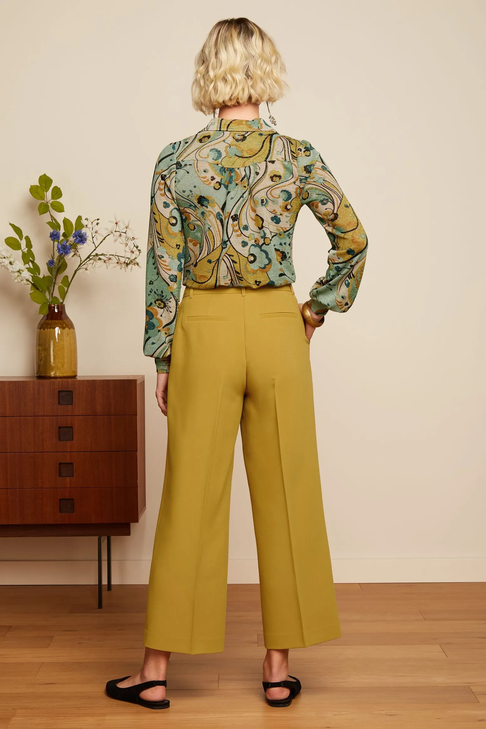 King Louie Blouses|Carina Blouse Frenzy Dusty Turquoise