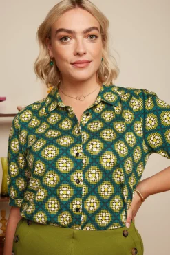 King Louie Blouses|Carina Blouse Kirby Para Green