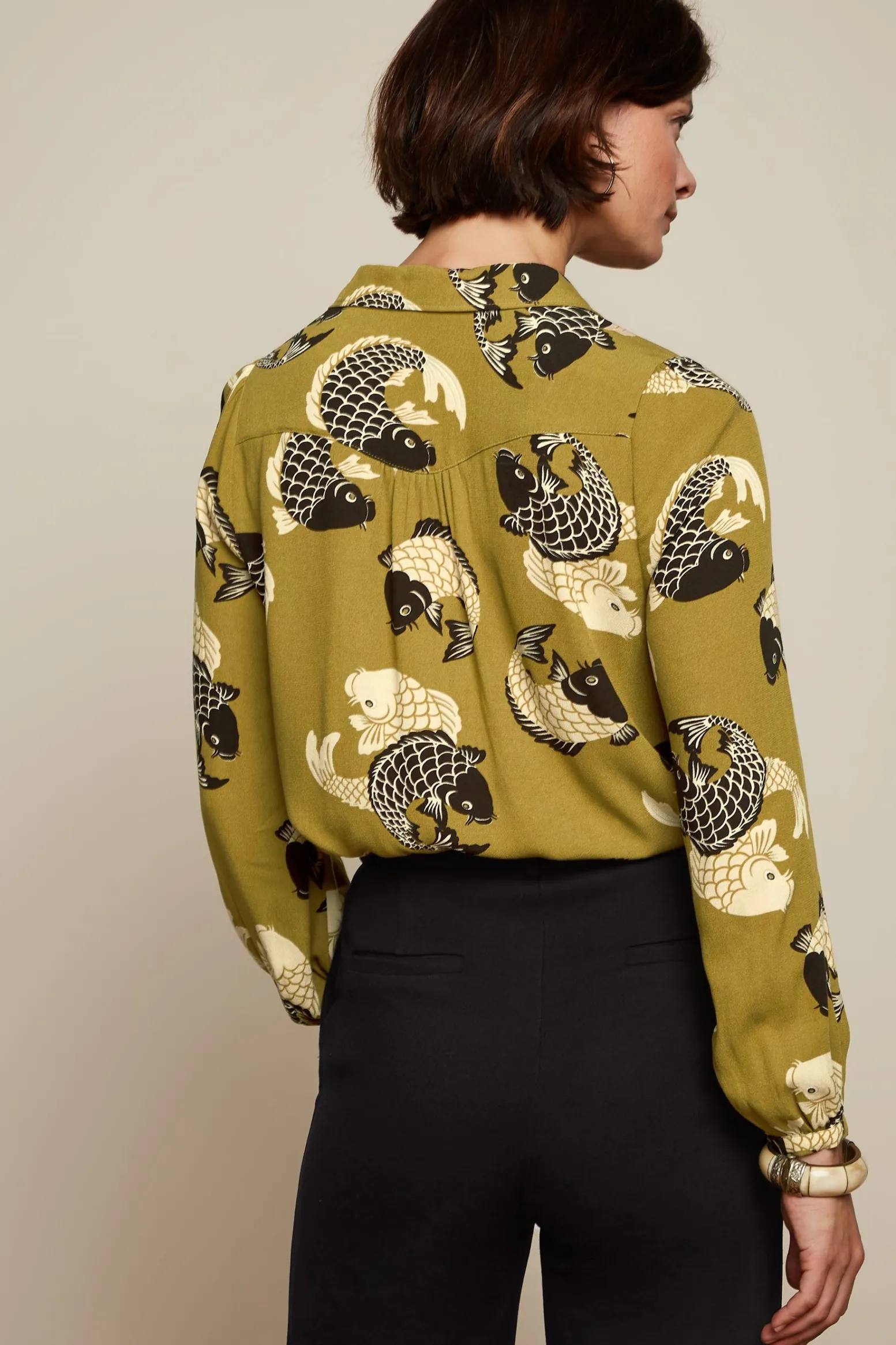 King Louie Blouses|Carina Blouse Koi Chartreuse Yellow