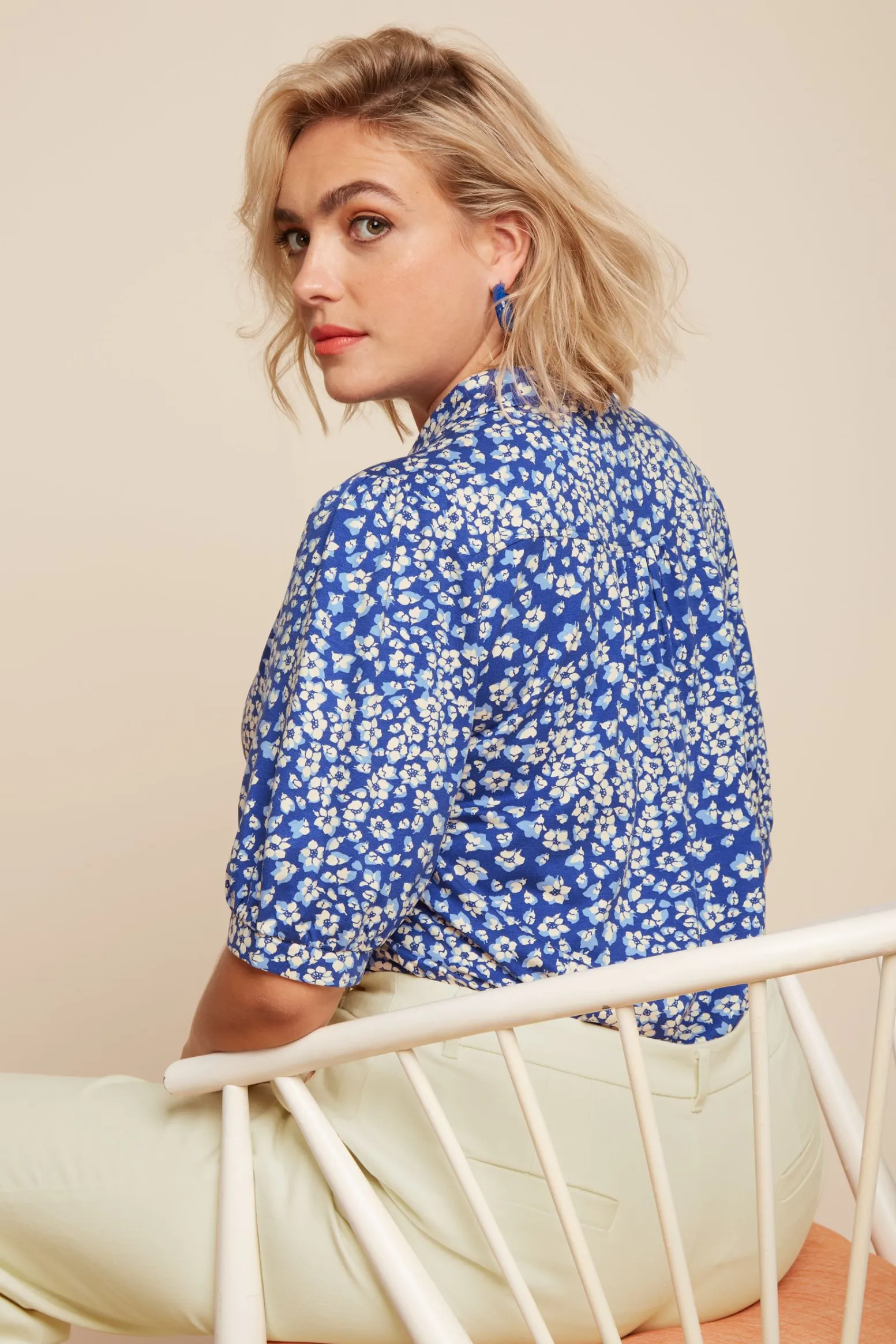 King Louie Blouses|Carina Blouse Mercy Deep Ultramarine