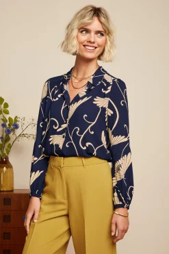 King Louie Blouses|Carina Blouse Pixy Evening Blue