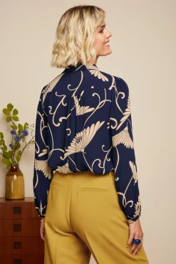 King Louie Blouses|Carina Blouse Pixy Evening Blue