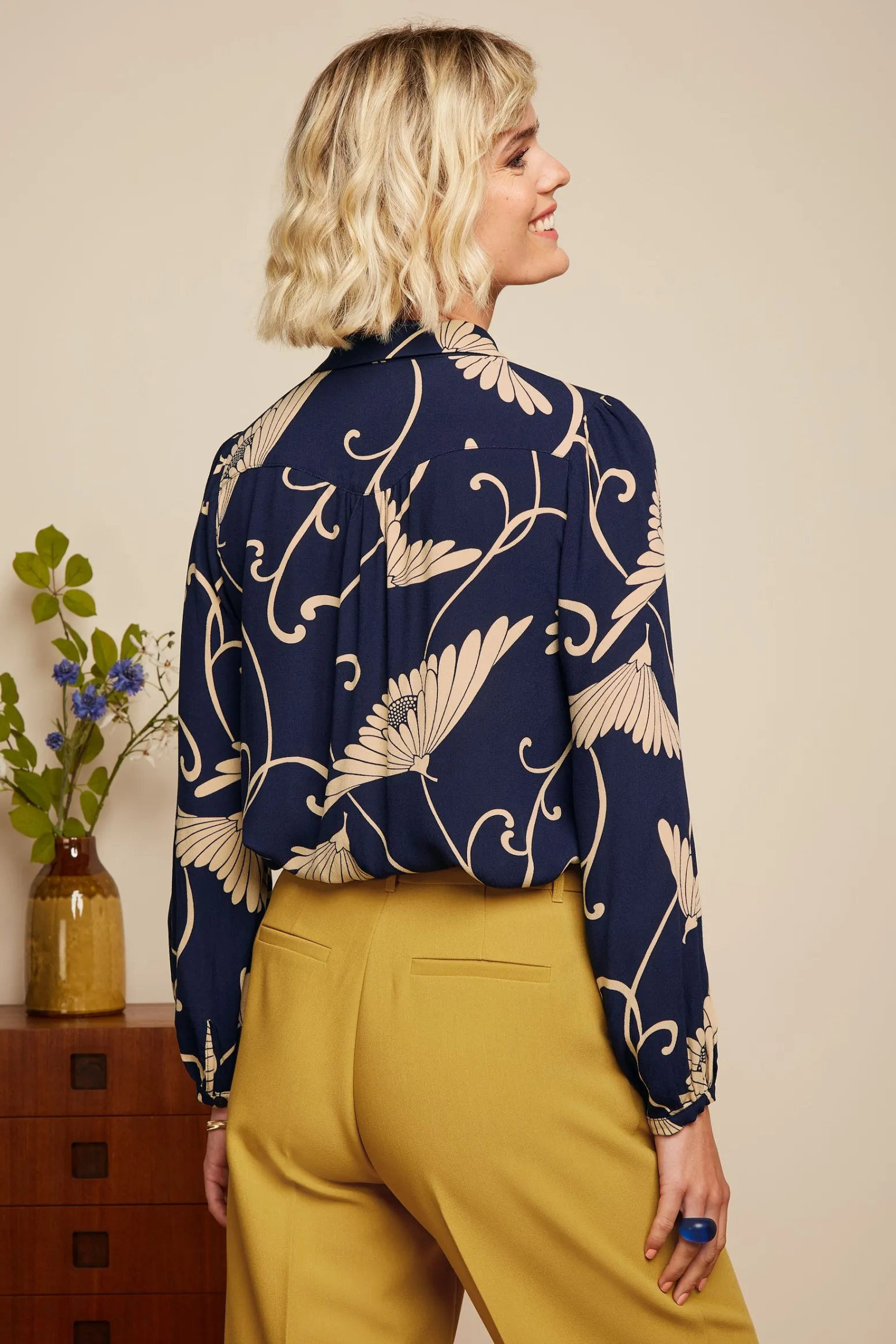 King Louie Blouses|Carina Blouse Pixy Evening Blue
