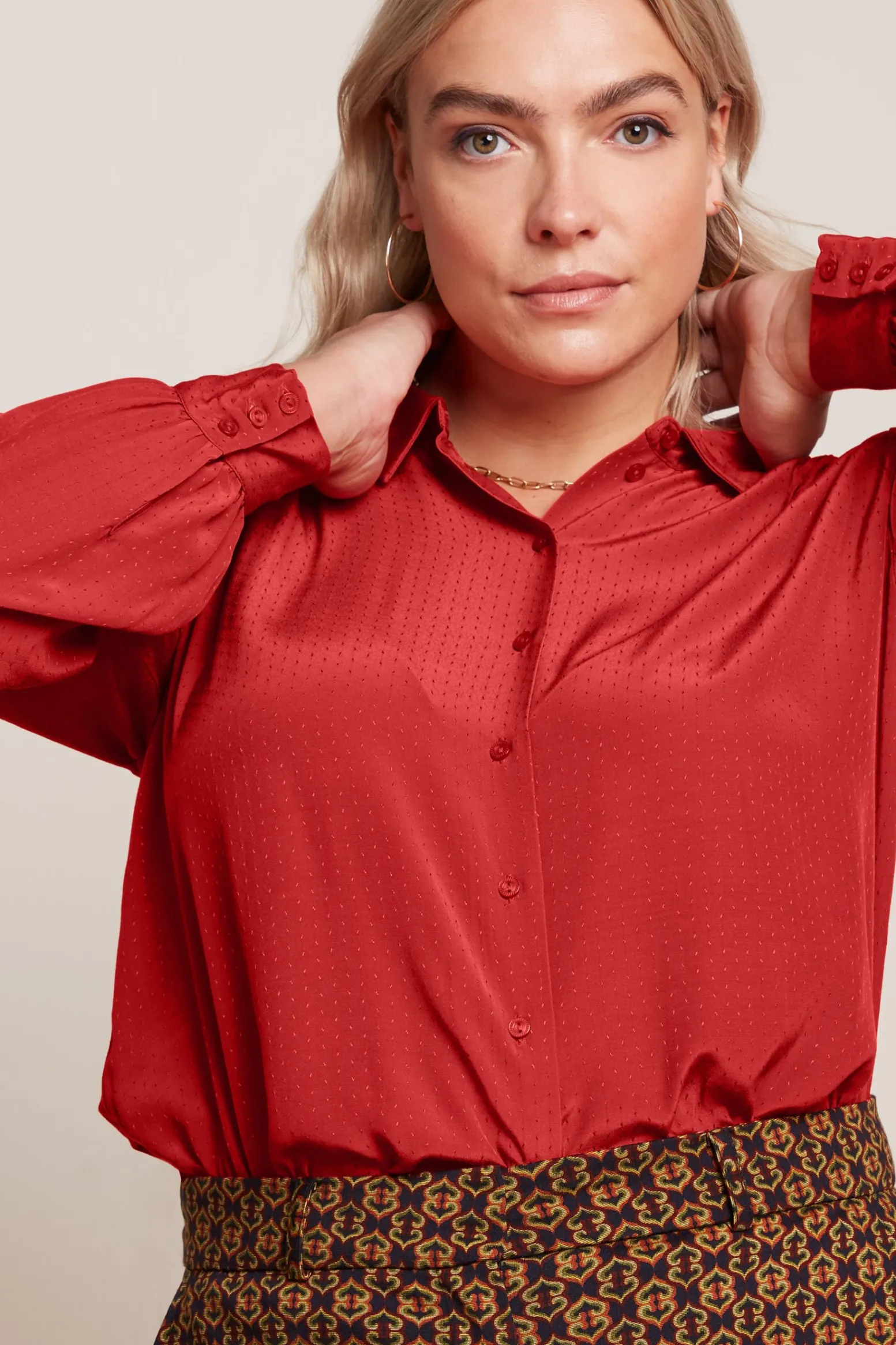King Louie Blouses|Carina Blouse Sista Terra Red