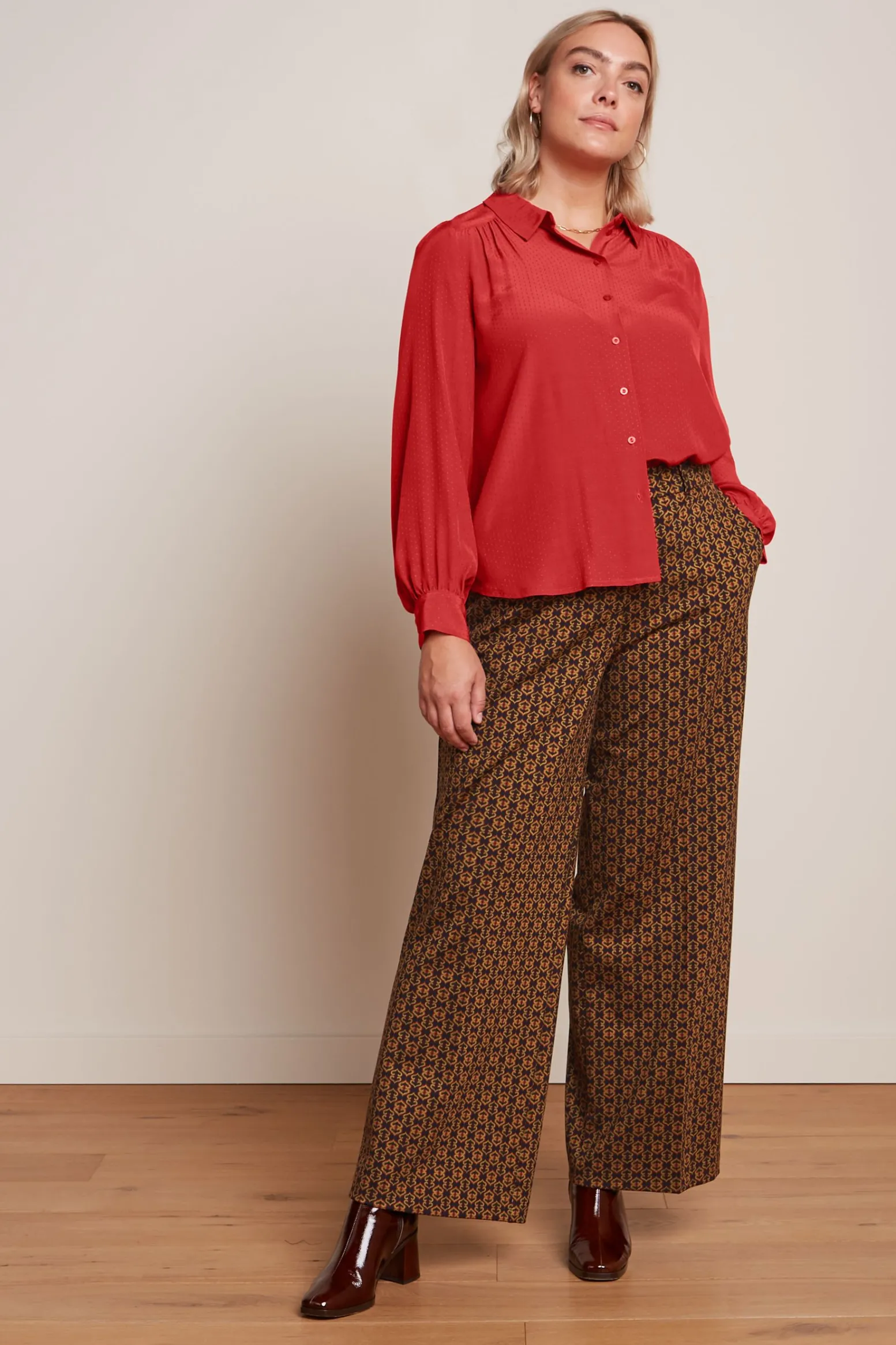 King Louie Blouses|Carina Blouse Sista Terra Red