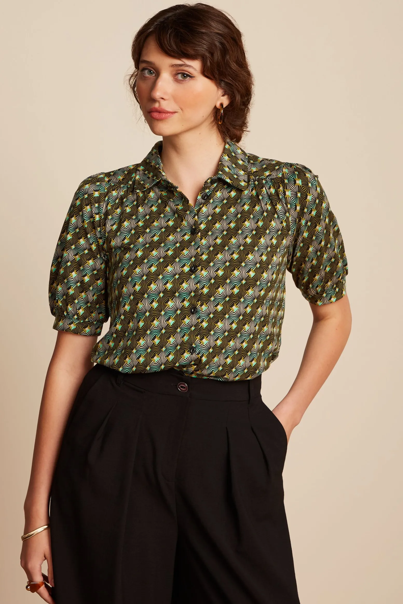 King Louie Blouses|Carina Blouse Tate Black
