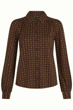 King Louie Blouses|Carina Blouse Valley Cabernet Red