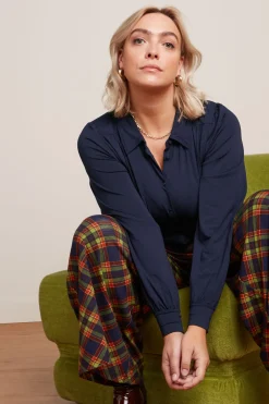 King Louie Blouses|Carina Blouse Viscose Light Evening Blue