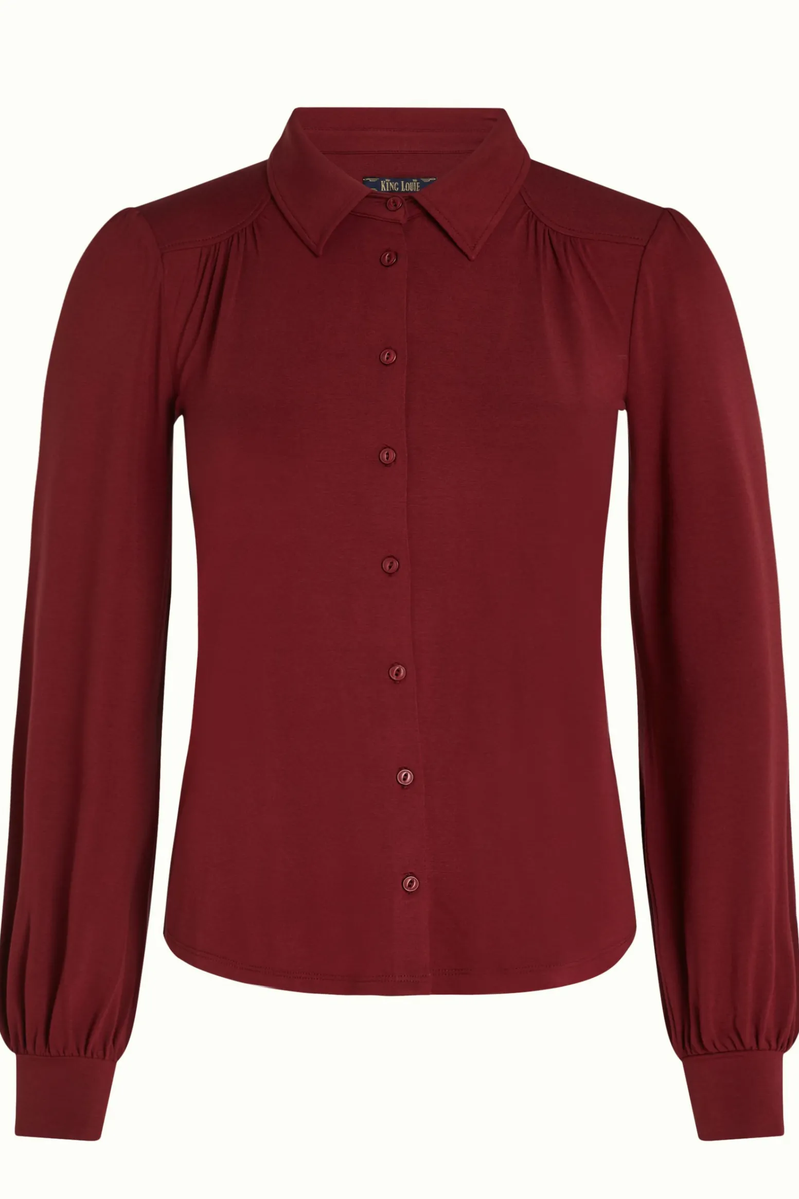 King Louie Blouses|Carina Blouse Viscose Light Cabernet Red