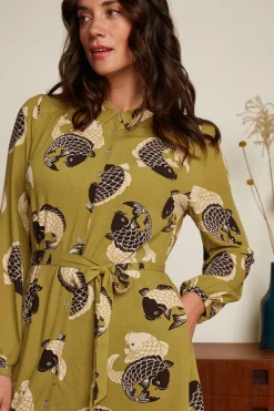 King Louie Jurken|Carina Dress Koi Chartreuse Yellow