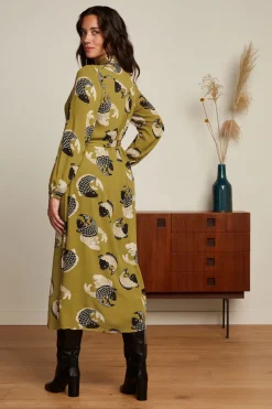 King Louie Jurken|Carina Dress Koi Chartreuse Yellow