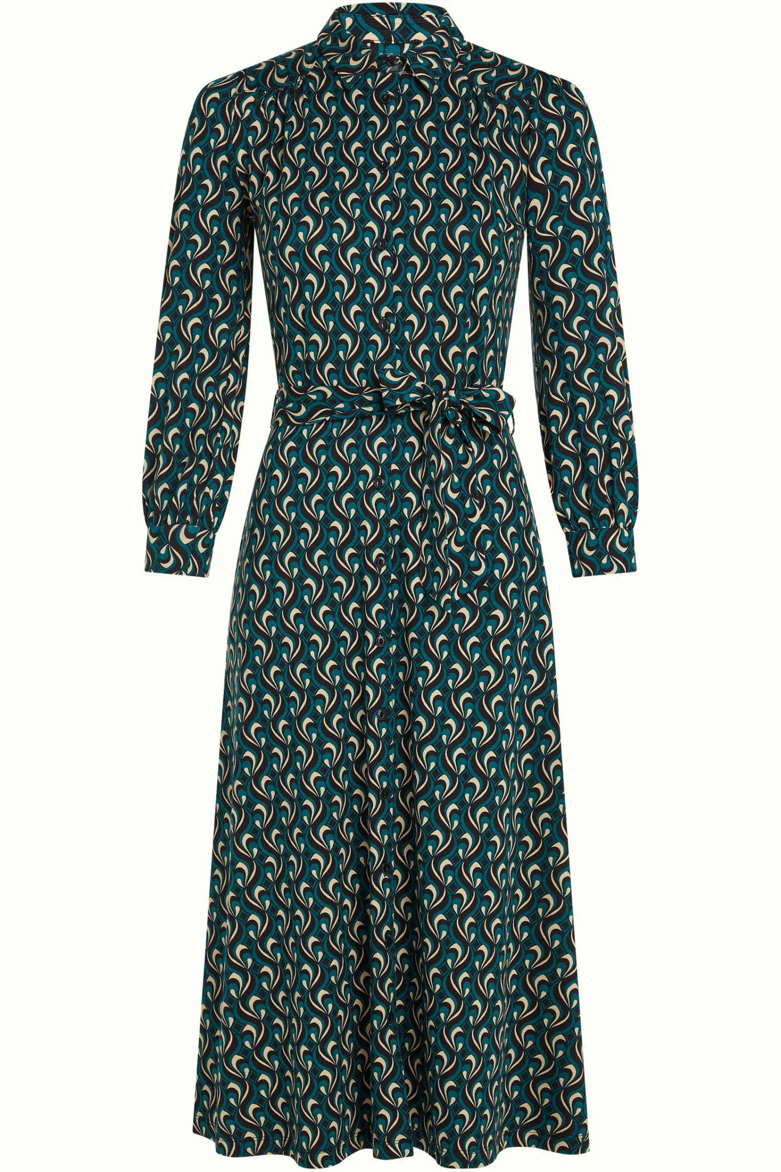 King Louie Jurken|Carina Dress Morel Dragonfly Green
