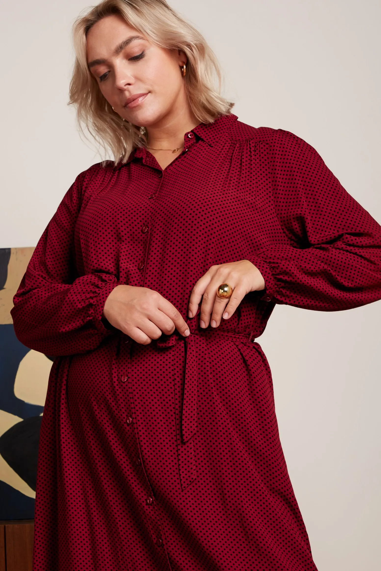 King Louie Jurken|Carina Dress Piper Cabernet Red