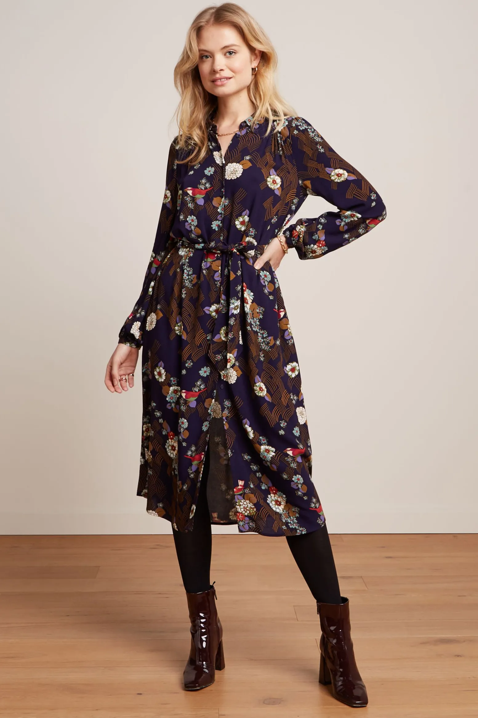 King Louie Jurken|Carina Dress Rising Evening Blue