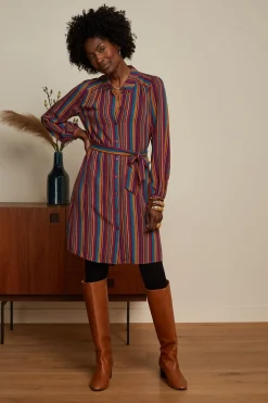 King Louie Jurken|Carina Tunic Dress Marion Stripe Imperial Purple