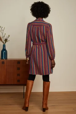 King Louie Jurken|Carina Tunic Dress Marion Stripe Imperial Purple