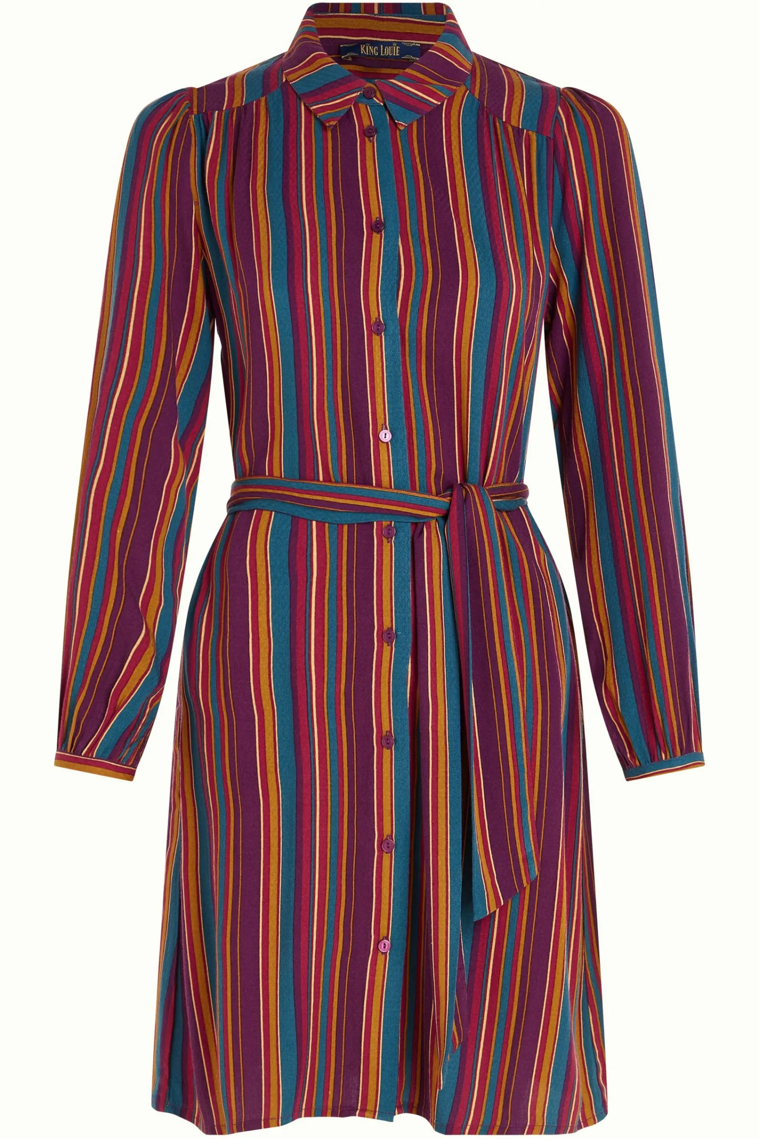 King Louie Jurken|Carina Tunic Dress Marion Stripe Imperial Purple