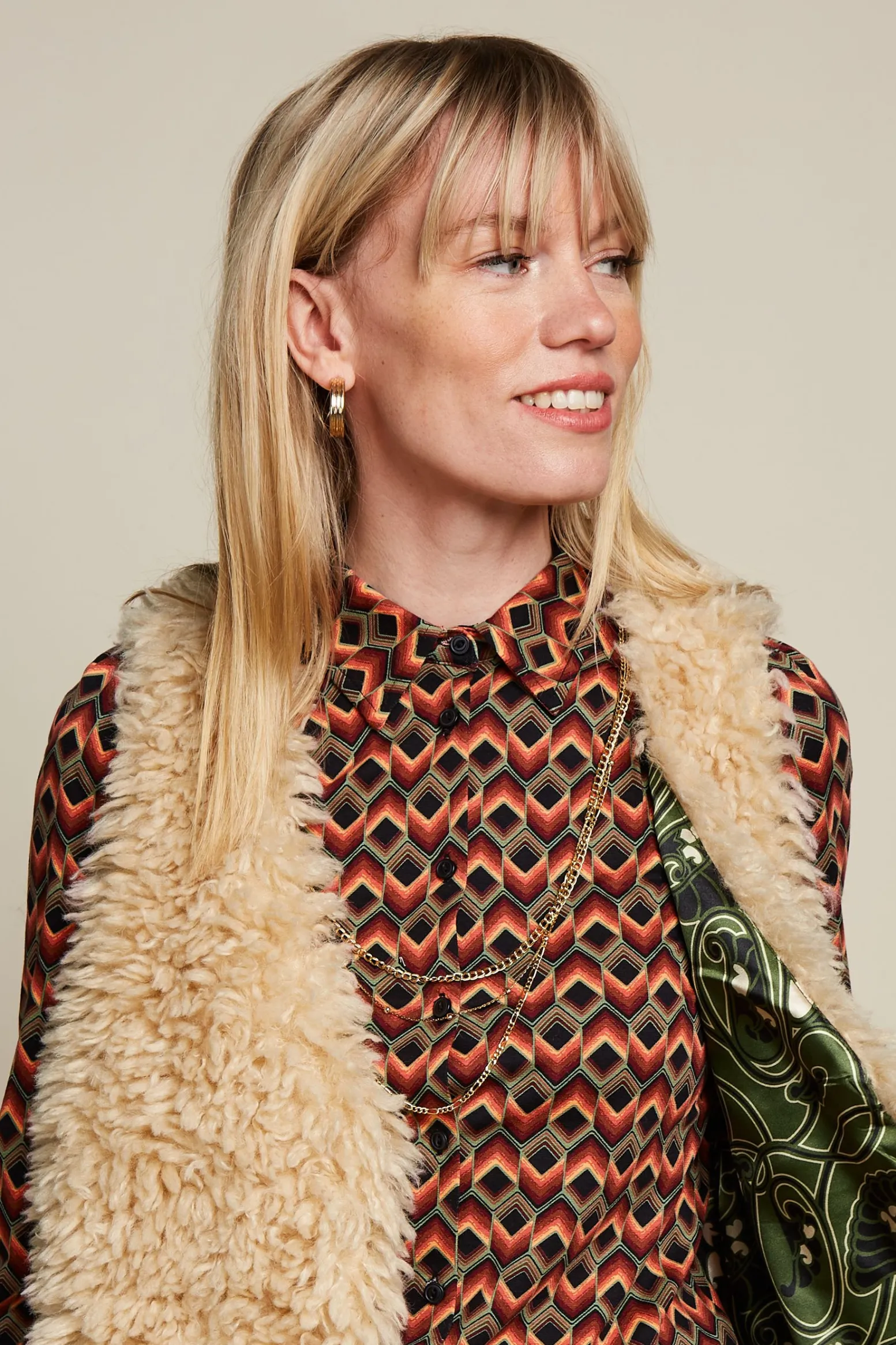 King Louie Jassen & Blazers|Cilla Gilet Boheme Marzipan