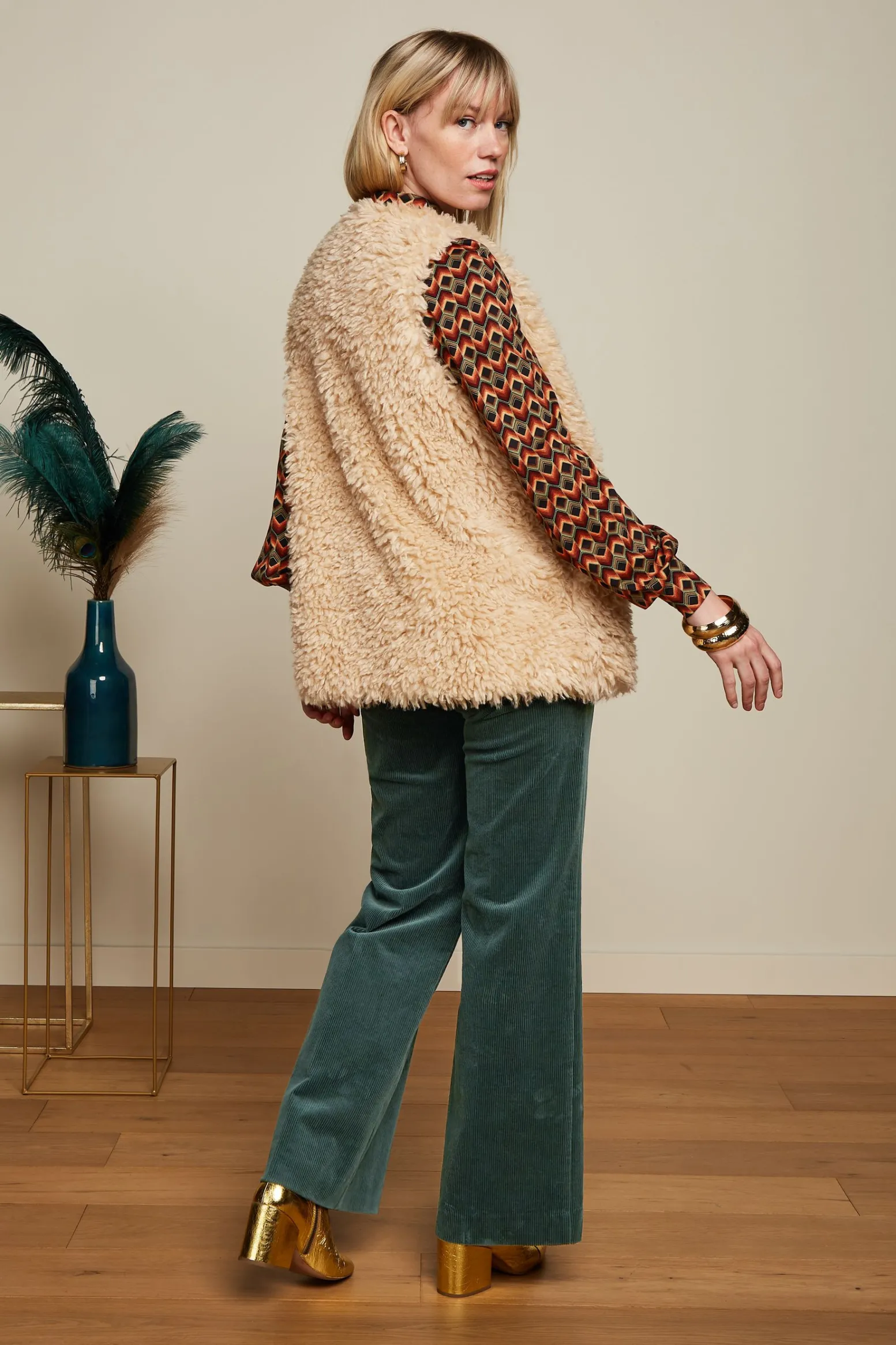 King Louie Jassen & Blazers|Cilla Gilet Boheme Marzipan