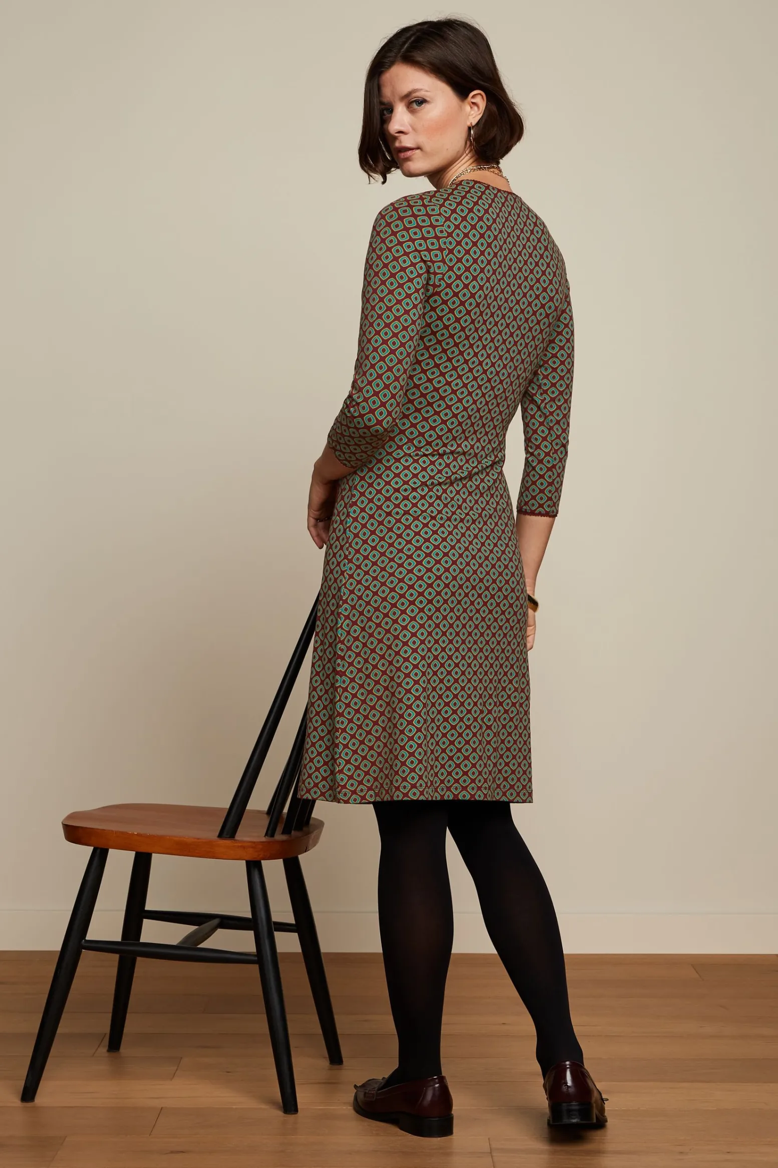 King Louie Jurken|Cross Dress Dusty Cabernet Red