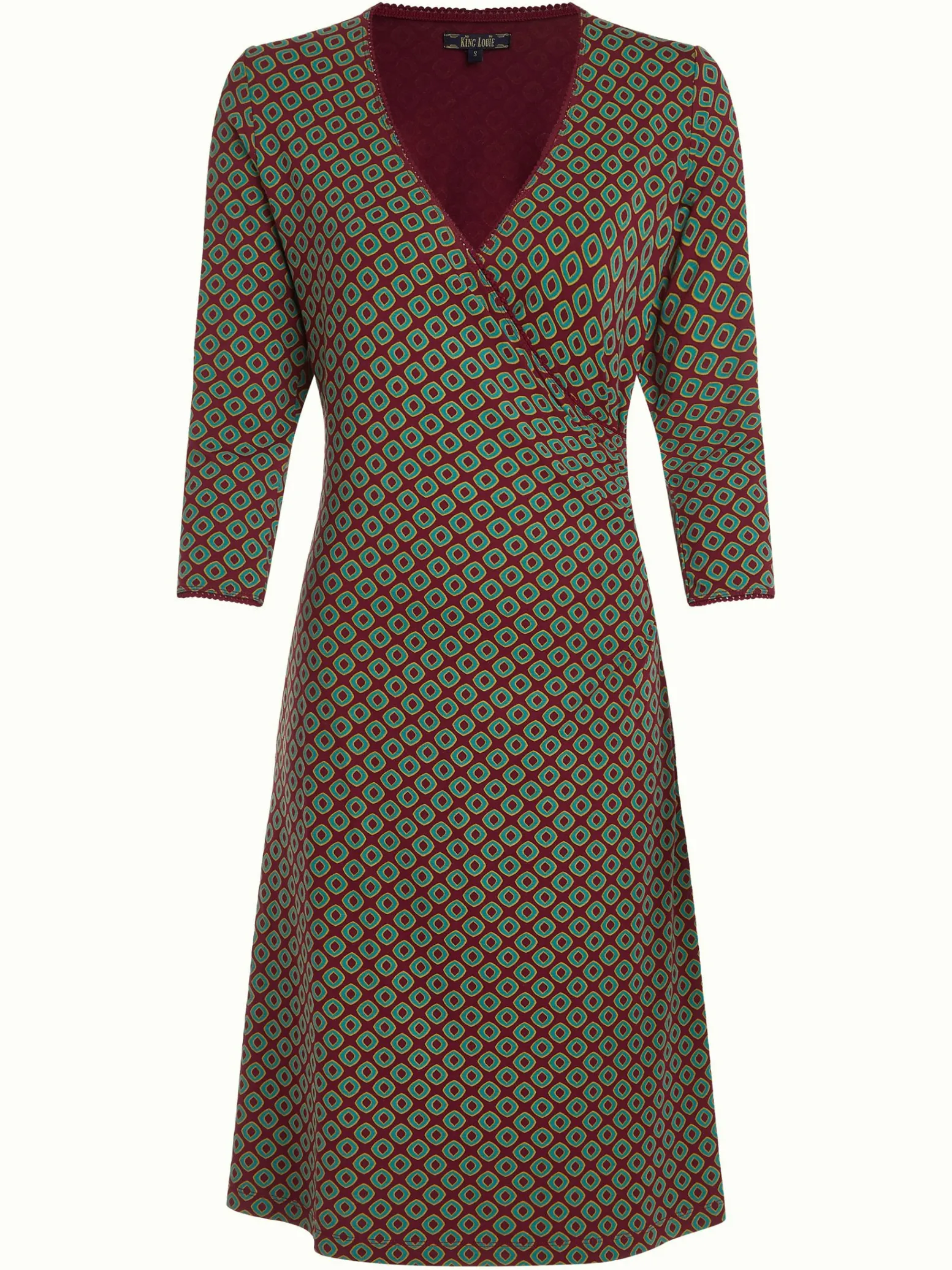 King Louie Jurken|Cross Dress Dusty Cabernet Red