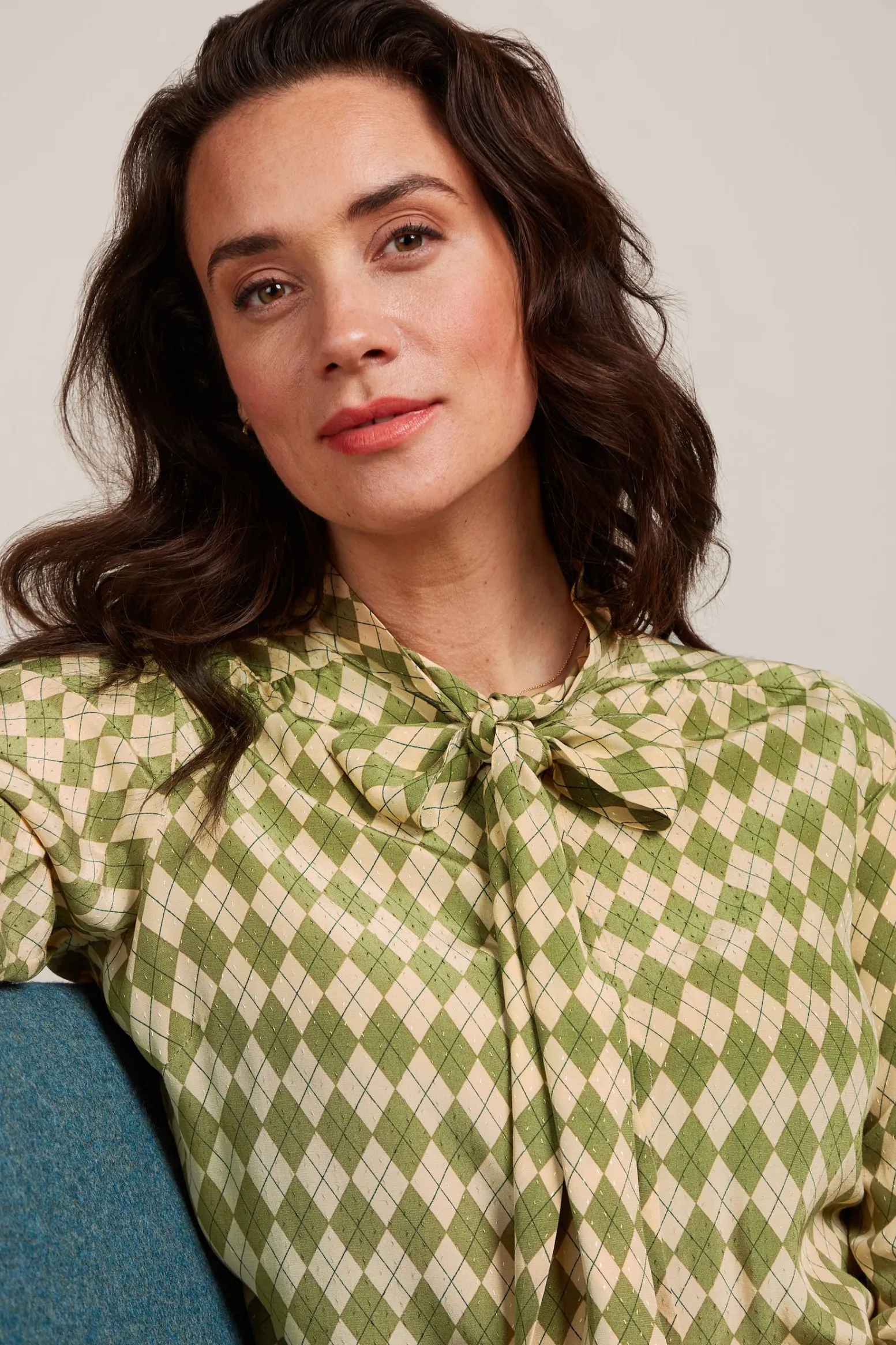 King Louie Blouses|Delia Blouse Farrow Guacemole