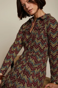 King Louie Jurken|Eliza Pocket Dress Farley Cabernet Red