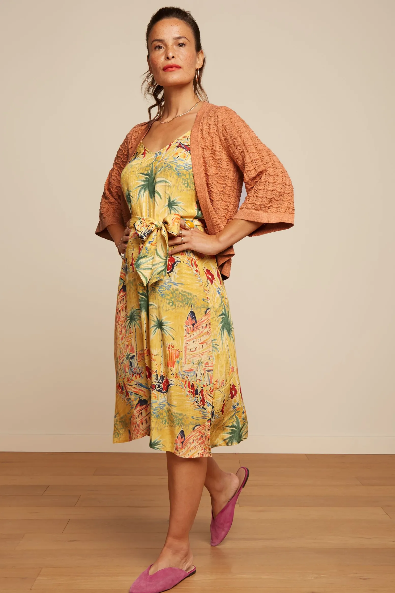 King Louie Vesten|Emily Cardi Palette Mock Orange