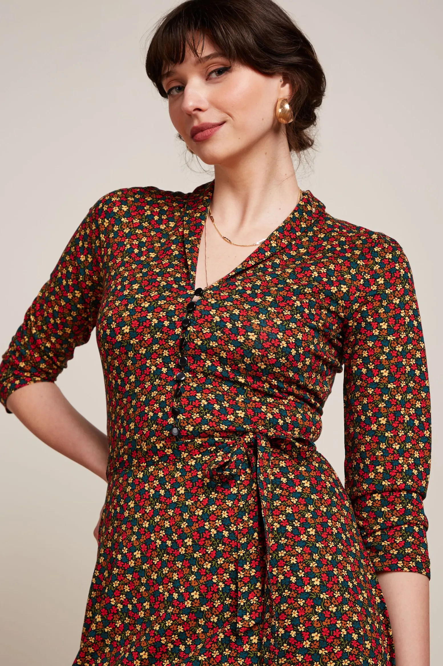King Louie Jurken|Emmy Dress Flaminga Black