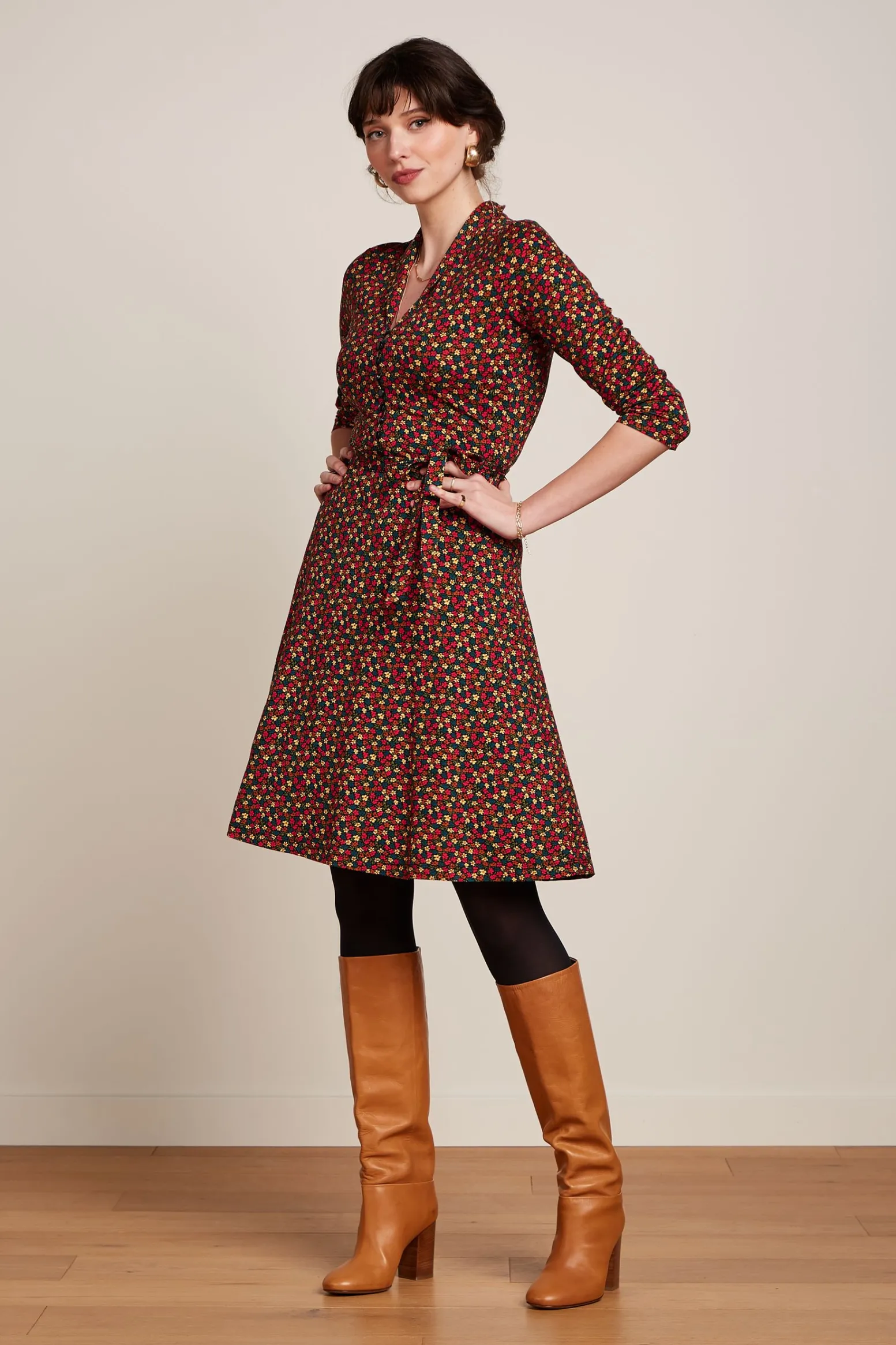 King Louie Jurken|Emmy Dress Flaminga Black